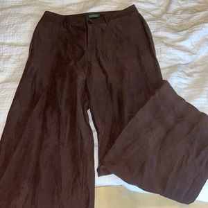 Ralph Lauren Brown Mid-rise Wide Leg Pant Size 6